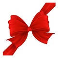 Red ribbon bow set Royalty Free Stock Photo