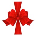 Red ribbon bow set Royalty Free Stock Photo