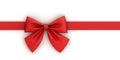 Red ribbon with bow with tails Royalty Free Stock Photo