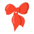 Red ribbon, can be used to beautify hair or other decorations vector illustration