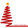 Red ribbon Christmas tree banner Royalty Free Stock Photo