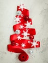 Red Ribbon Christmas Tree Royalty Free Stock Photo