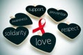 Red ribbon for the fight against AIDS