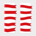 Red ribbon flags set of ten Royalty Free Stock Photo