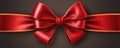 Red Ribbon And Gold Bow Isolated On Transparent Background Space For Text Royalty Free Stock Photo