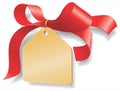 Red ribbon,golden plate. Add your text here.