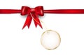 Red ribbon and golden price tag