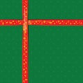 Red Ribbon on green color paper for Christmas festival