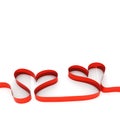 Red Ribbon Hearts Royalty Free Stock Photo