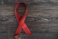 Red ribbon HIV, AIDS Royalty Free Stock Photo