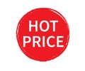 Red ribbon hot price. Sale tags on white background. Vector illustration Royalty Free Stock Photo