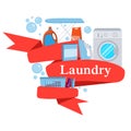 Red Ribbon laundry Royalty Free Stock Photo