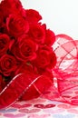 Red Ribbon and Roses Royalty Free Stock Photo