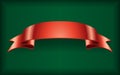 Red ribbon satin banner green