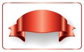 Red ribbon satin bow blank banner