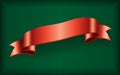 Red ribbon satin bow blank green