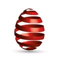 Easter egg red ribbon design Royalty Free Stock Photo