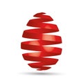 Easter egg red ribbon design Royalty Free Stock Photo