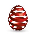 Easter egg red ribbon design Royalty Free Stock Photo
