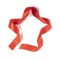 Red ribbon shaped on star