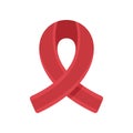 Red ribbon social awareness sign. Vector illustration.