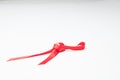Red ribbon to make ties in Christmas gifts Royalty Free Stock Photo