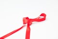 red ribbon to make ties in Christmas gifts Royalty Free Stock Photo