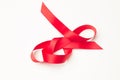 Red ribbon to make ties in Christmas gifts Royalty Free Stock Photo