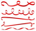 Red ribbon vector set Royalty Free Stock Photo