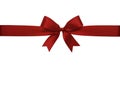 Red ribbon on white background