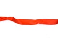Red ribon on white background . Royalty Free Stock Photo
