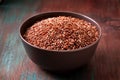 Red rice in a ceramic bowl Royalty Free Stock Photo