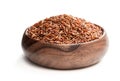 Red rice in wooden bowl isolated on white Royalty Free Stock Photo
