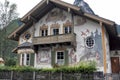 Red Ridding Hood on bavarian facade. Royalty Free Stock Photo