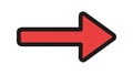 Red Right Arrow Directional Pointer Navigation Icon, vector design Generative AI Royalty Free Stock Photo