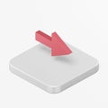 Red right arrow icon. 3d rendering square button key isometric view, interface ui ux element Royalty Free Stock Photo
