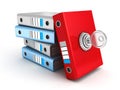 Red ring binder folder locked with key Royalty Free Stock Photo