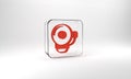 Red Ringing alarm bell icon isolated on grey background. Fire alarm system. Service bell, handbell sign, notification Royalty Free Stock Photo
