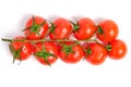 Red and ripe cherry tomatoes white background Royalty Free Stock Photo