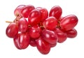 Red ripe grape cluster isolated on white background. Purple fresh grape bunch, autumn composition. Macro, studio shot Royalty Free Stock Photo