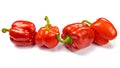 Red ripe peppers isolated on white background Royalty Free Stock Photo