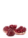 Red ripe pomegranate on a white background Royalty Free Stock Photo