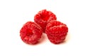 Red ripe raspberries isolated on white background close up Royalty Free Stock Photo