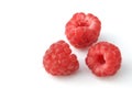 Red ripe raspberries isolated on white background. Royalty Free Stock Photo