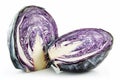 Red Ripe Sliced Cabbage Isolated on White Royalty Free Stock Photo