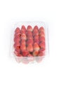 Red ripe strawberry in plastic box of packaging Royalty Free Stock Photo