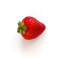 Red ripe Strawberry with shadow isolated on white background Royalty Free Stock Photo
