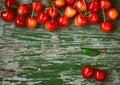 Red ripe sweet cherry border Royalty Free Stock Photo