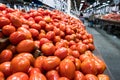 Red tomatoes in a market for sale. Farmer`s market Royalty Free Stock Photo