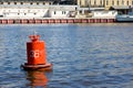 Red river buoy floating Royalty Free Stock Photo